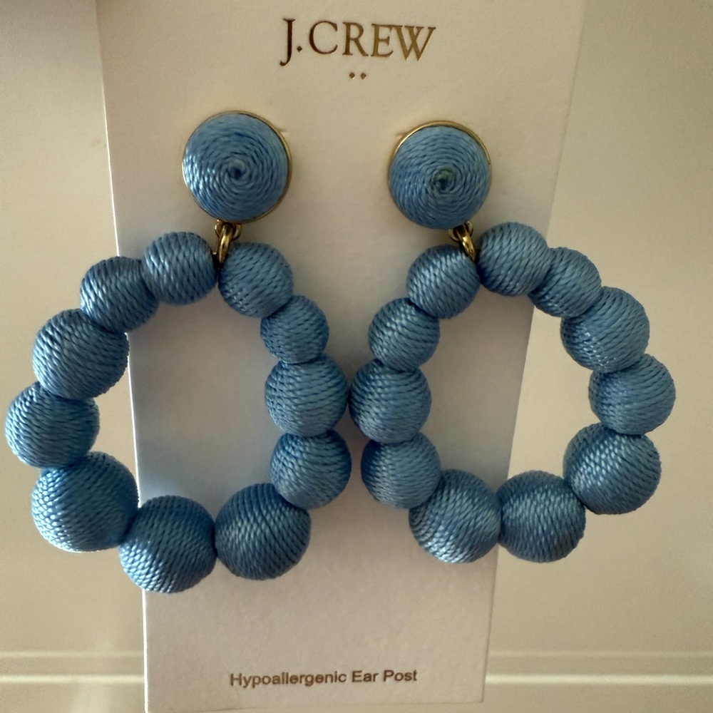 J. Crew Textured Blue Earrings